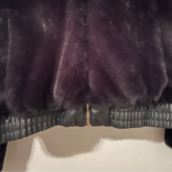 ZARA Black Faux Fur Hooded Zip Up Jacket Size Small - Picture 2 of 6